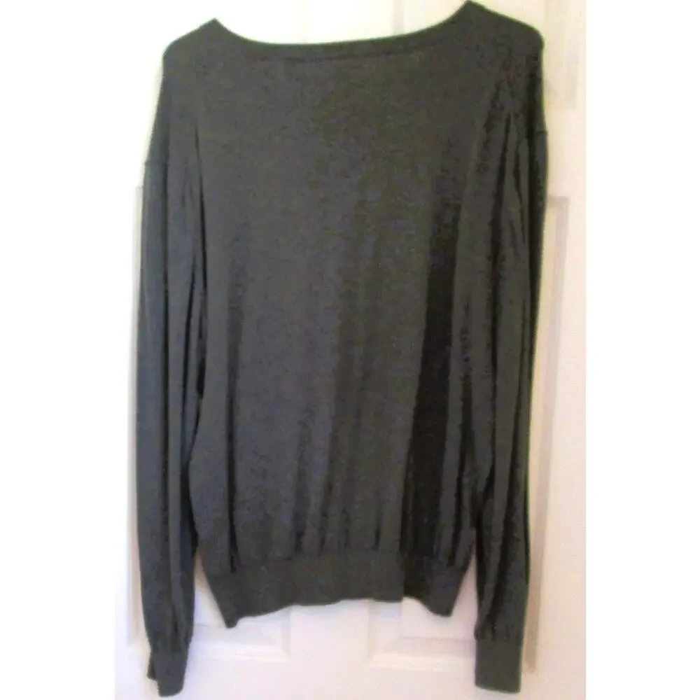 IZOD Men's Gray V-Neck Cotton Sweater Size XL Cabin Preppy Grandpacore Pullover